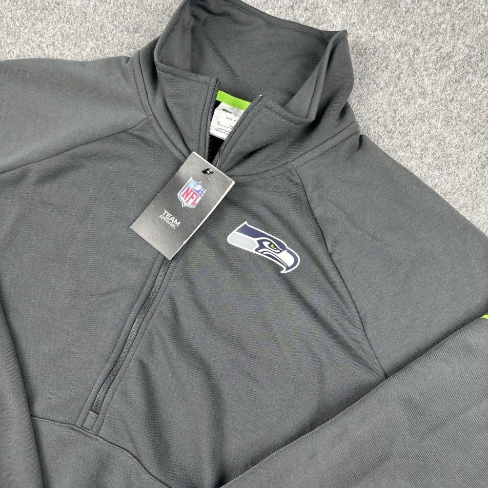 Seahawks 1/4 Zip Pullover Mens XL Nike NFL Team Apparel Gray Dri Fit NFL Seattle
